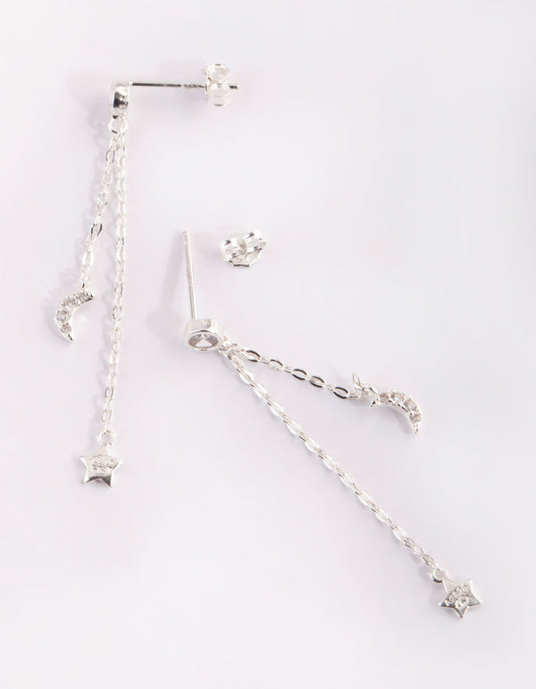 Sterling Silver Celestial Drop Earrings