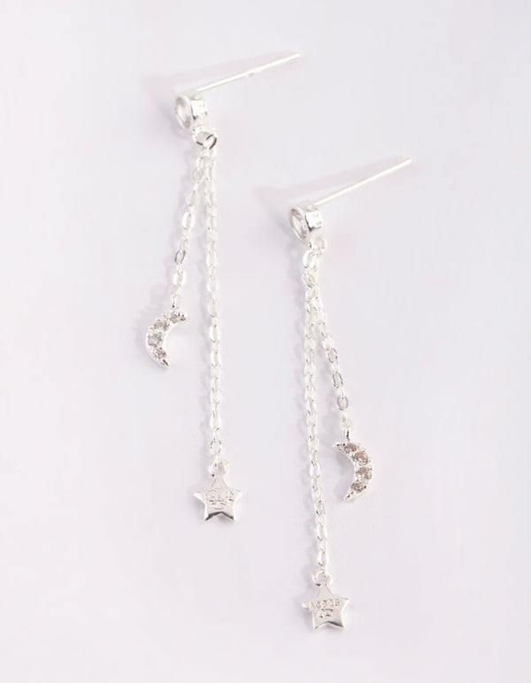 Sterling Silver Celestial Drop Earrings