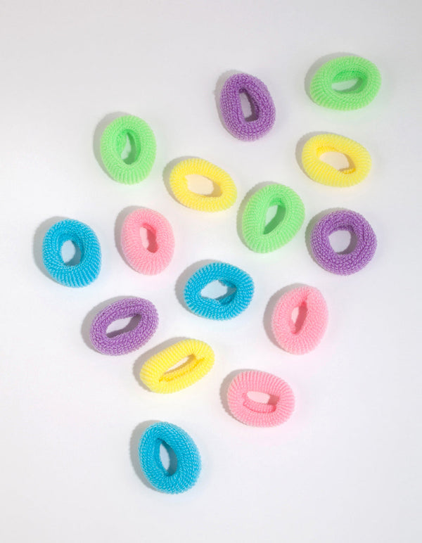 Kids Fabric Pastel Hair Ties and Pouch