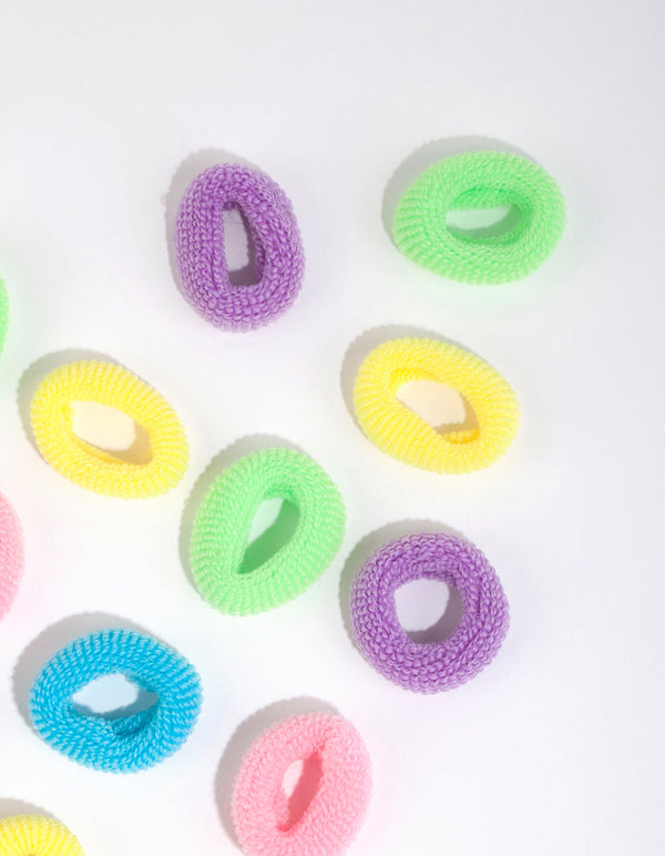 Kids Fabric Pastel Hair Ties and Pouch