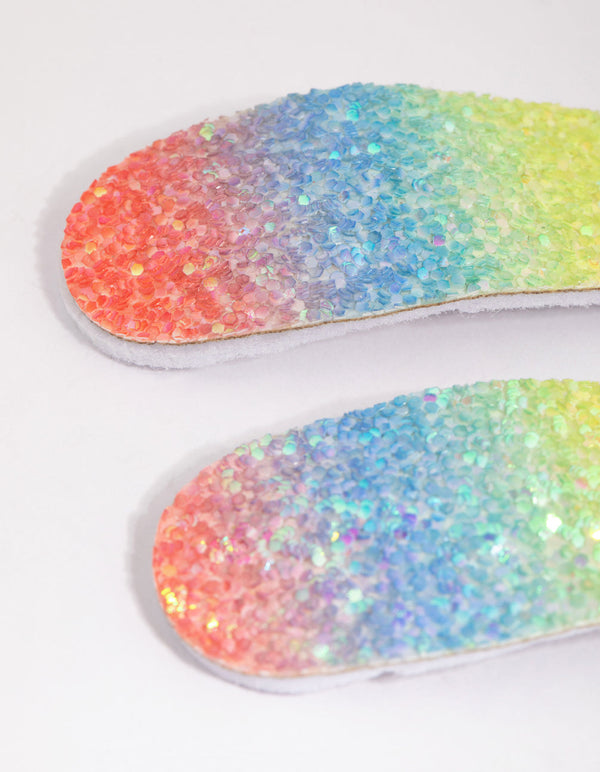 Rainbow Ombre Rounded Statement 2 Pack Snap Clips