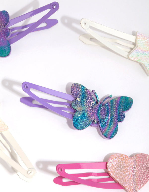 Kids Matte Multicoloured Ombre Motif Snap Clips