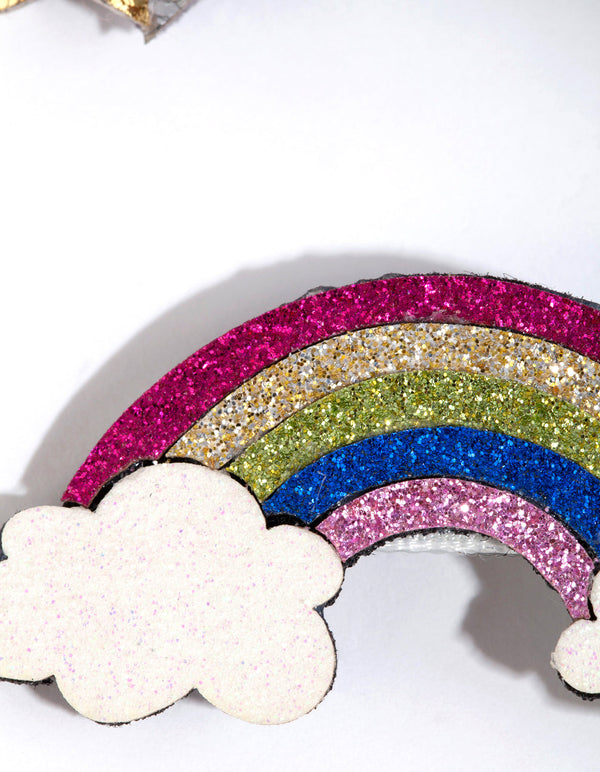 Kids Fabric Rainbow and Star Clip Set