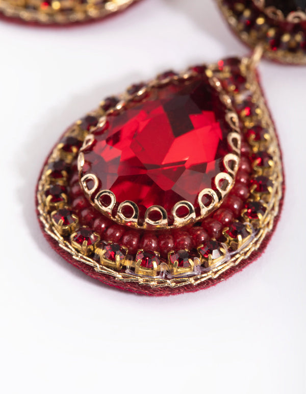 Red Teardrop Earrings