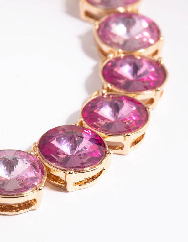 Pink Graduated Stone Necklace
