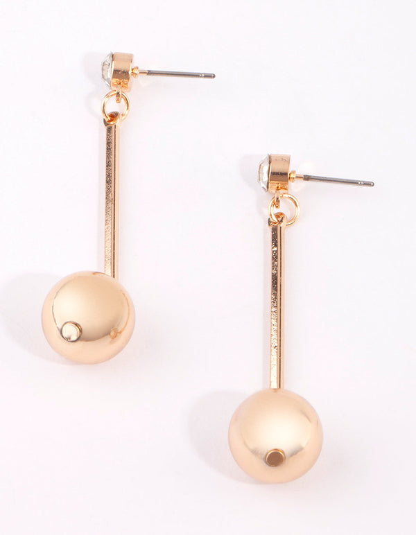 Gold Diamante Drop Earrings