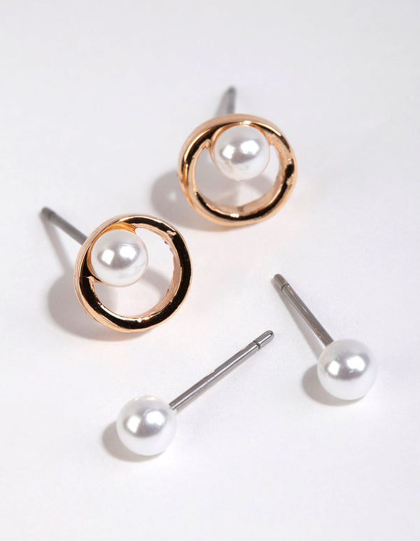 Gold Pearl Earring Pack