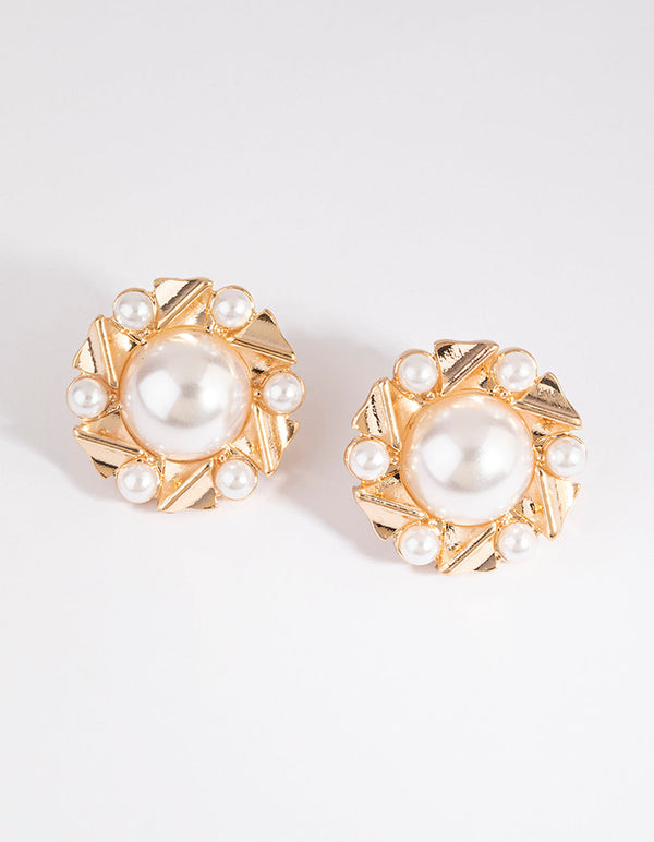 Vintage Pearl Stud Earrings