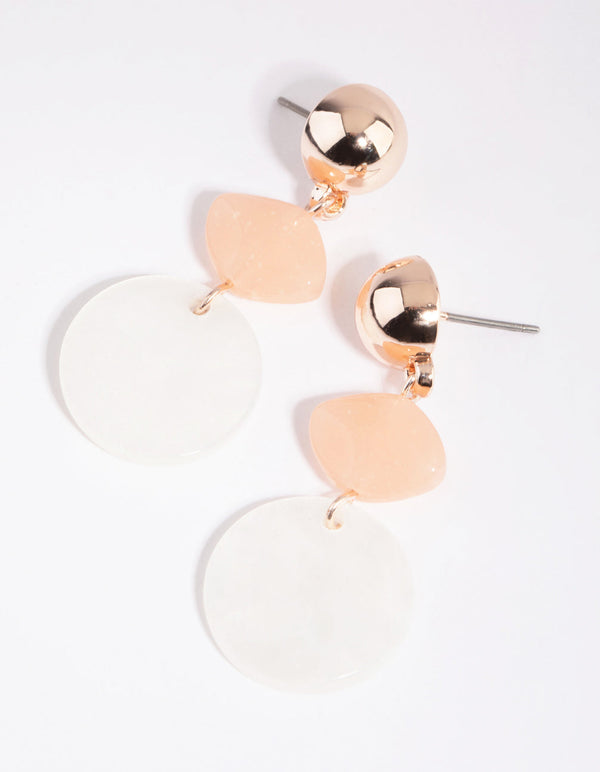 Rose Gold Mixed Bead Drop Earrings