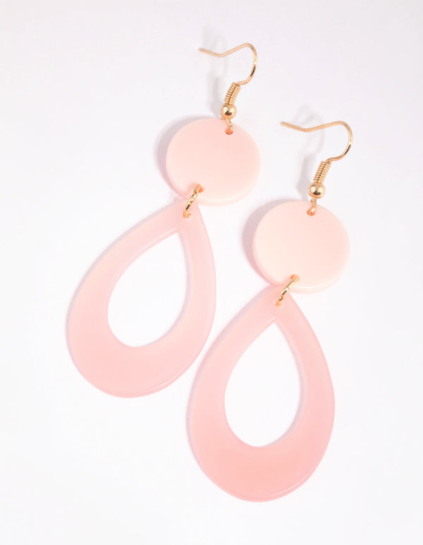 Pink Opaque and Solid Bead Earrings