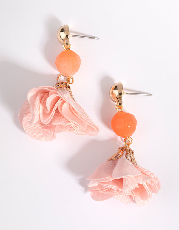 Pink Petal Stud Earrings