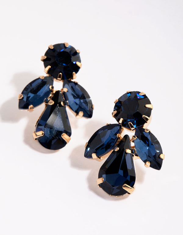 Blue Glamorous Diamante Necklace and Earrings Set