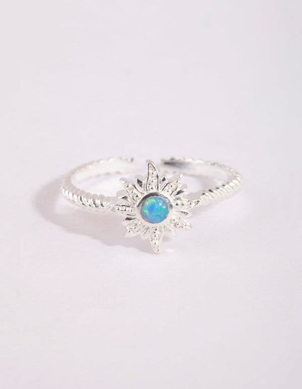 Sterling Silver Opal Sun Ring