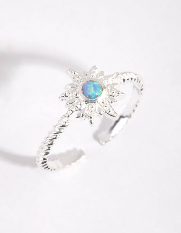 Sterling Silver Opal Sun Ring
