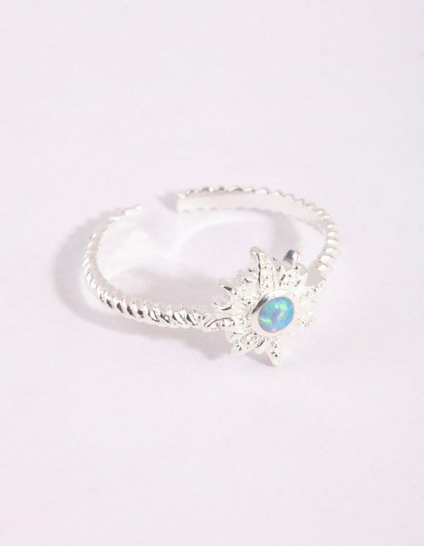 Sterling Silver Opal Sun Ring