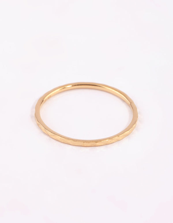 Gold Plated Sterling Siler Diamond Cut Ring