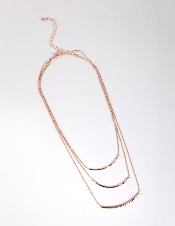 Rose Gold Fine Layered Necklace