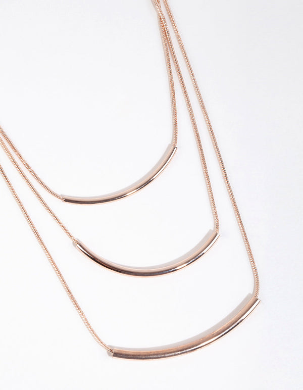 Rose Gold Fine Layered Necklace