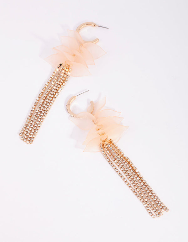 Blush Frosted Petal Hoop Earrings