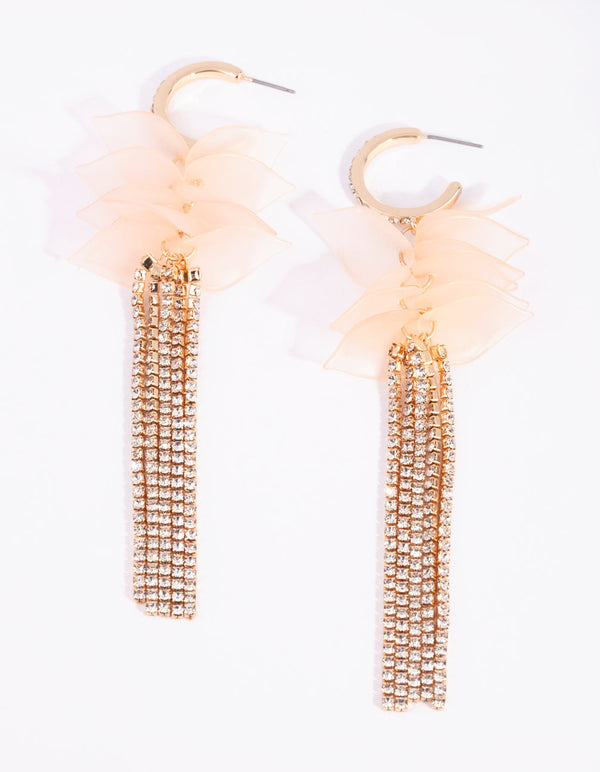 Blush Frosted Petal Hoop Earrings