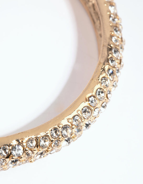 Gold Diamante Bangle Bracelet
