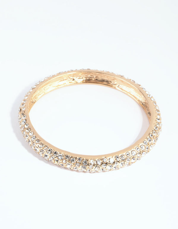 Gold Diamante Bangle Bracelet