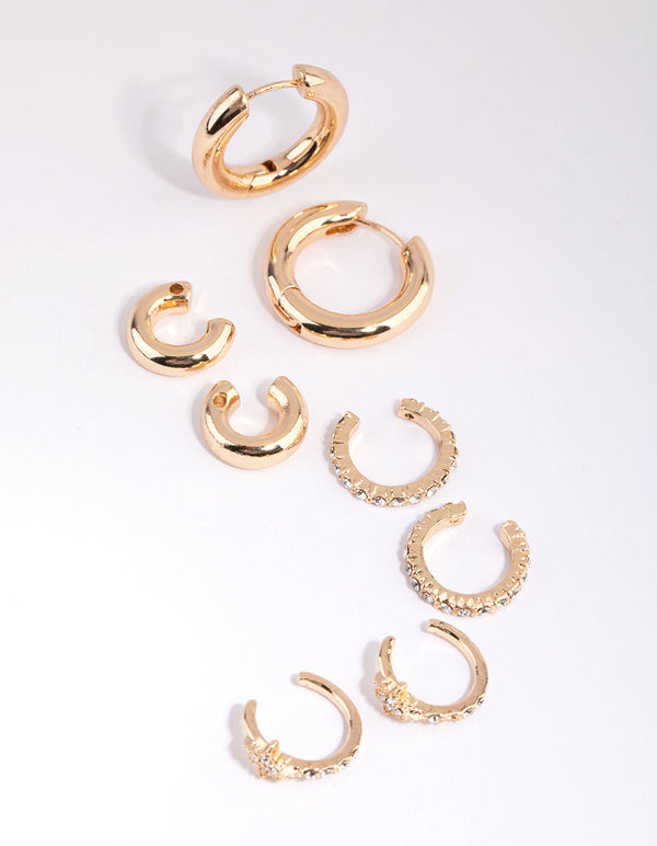 Gold Diamante Cuff Stack Pack