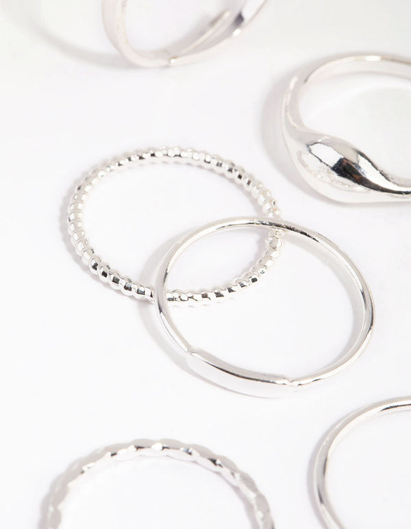 Silver Twist and Textured Ring Pack