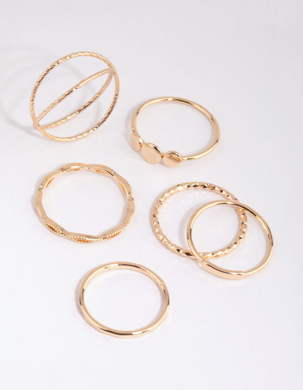 Gold Disc and Twist Ring Pack