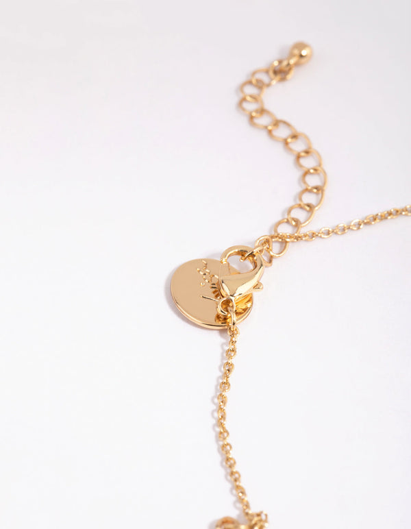 Gold Cross and Diamante Anklet