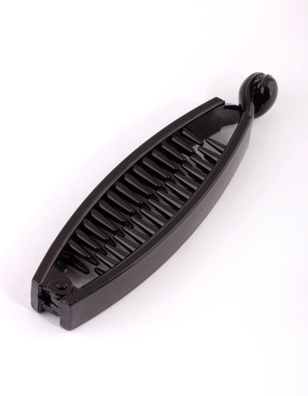 Black Shiny Rectangular Banana Clip
