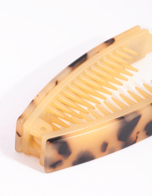 Tortoiseshell Rectangular Banana Clip