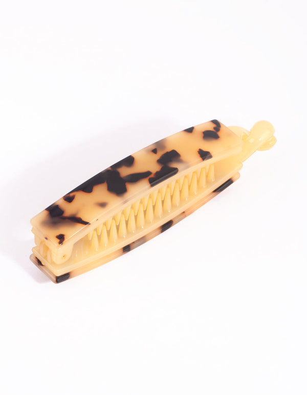 Tortoiseshell Rectangular Banana Clip