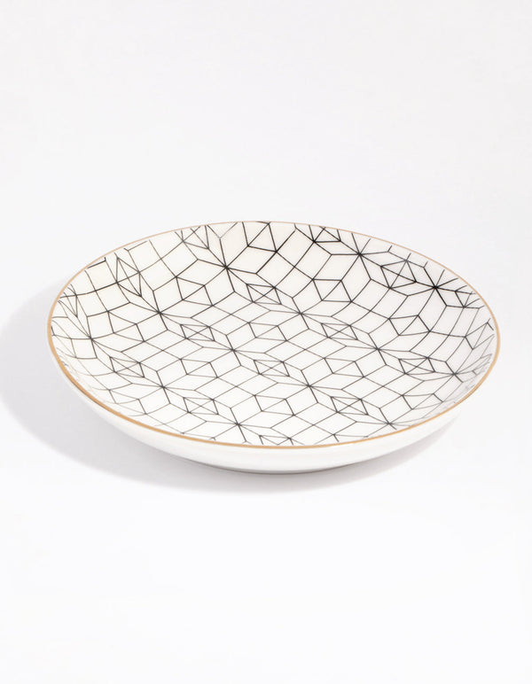 Geometric Ceramic Trinket Tray