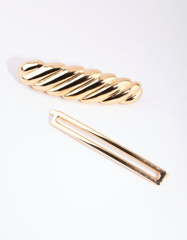 Gold Croissant Twist Clip Pack