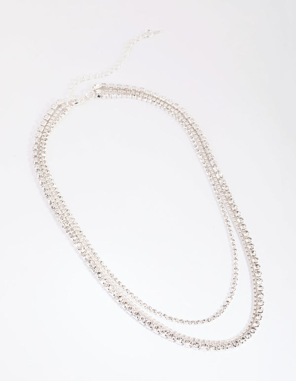 Silver Cup Chain Layered Necklace