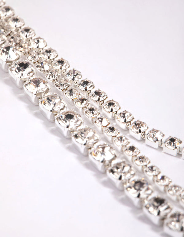 Silver Cup Chain Layered Necklace