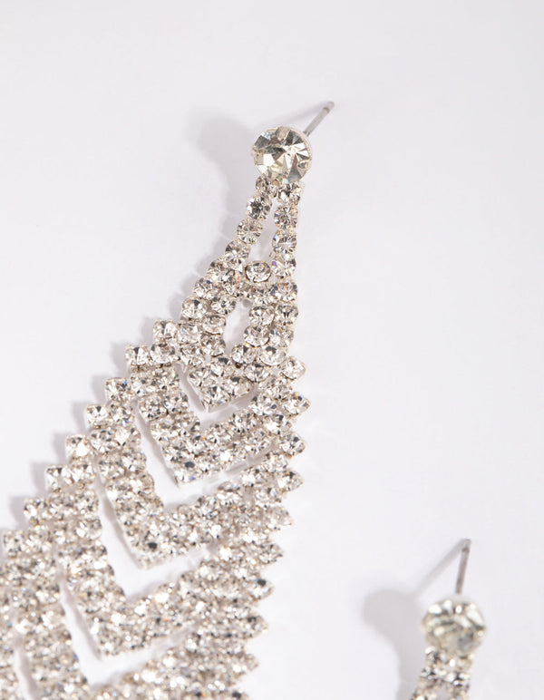 Silver Cup Chain Drop Earrings