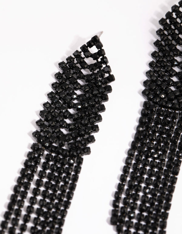 Matte Black Cup Chain Earrings