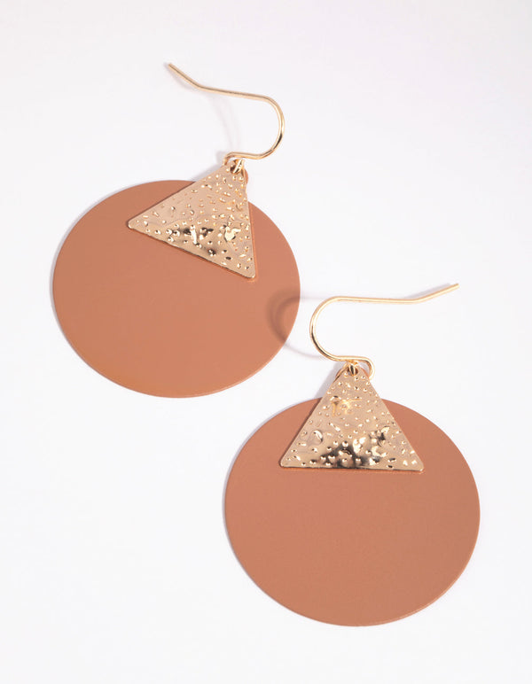 Brown Layered Drop Earrings