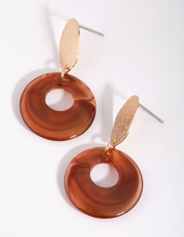 Natural Oval Drop Earrings