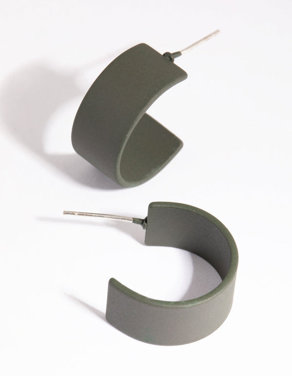Matte Black Bold Huggie Earrings