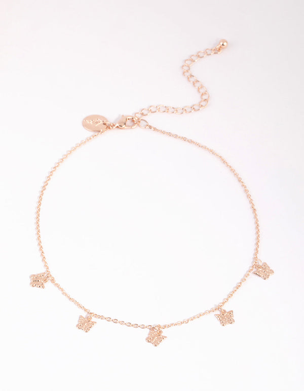 Rose Gold Butterfly Choker Necklace