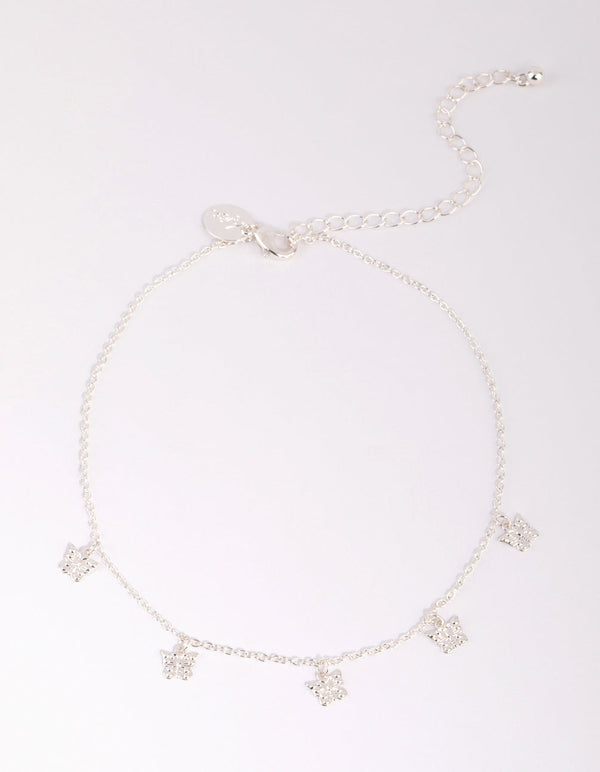 Silver Butterfly Choker Necklace