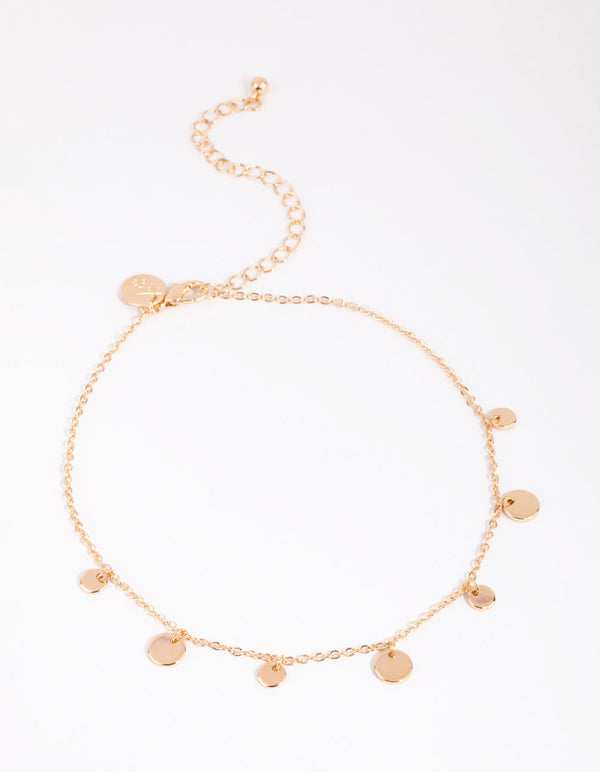 Gold Circle Choker Necklace