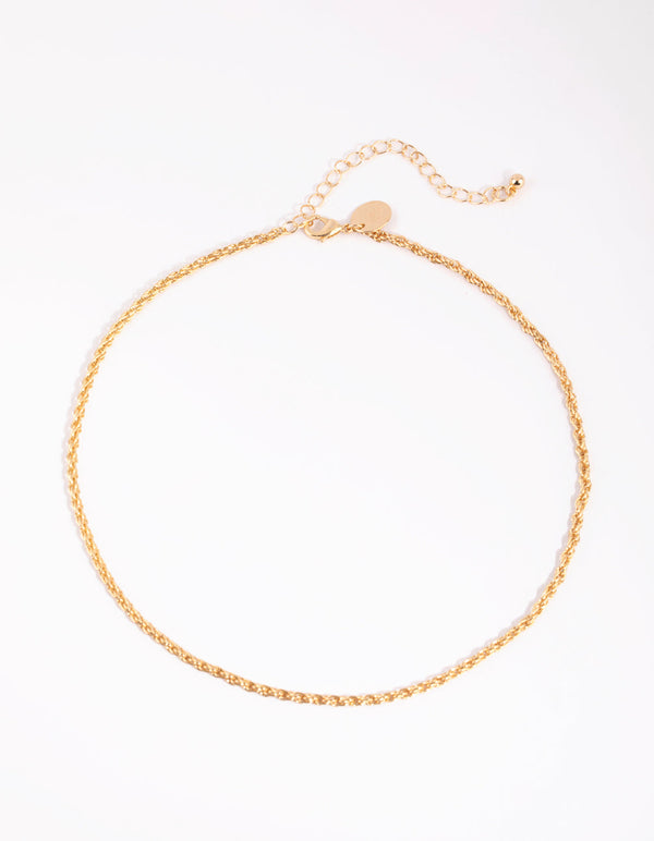 Gold Rope Chain Necklace