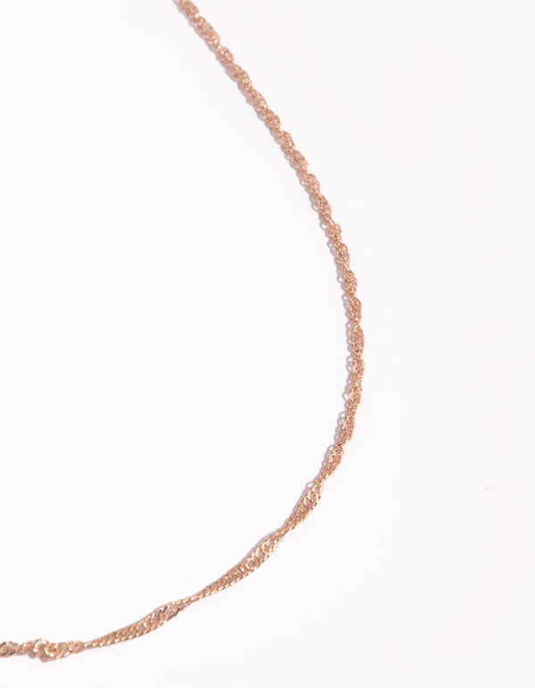 Rose Gold Long Rope Chain Necklace