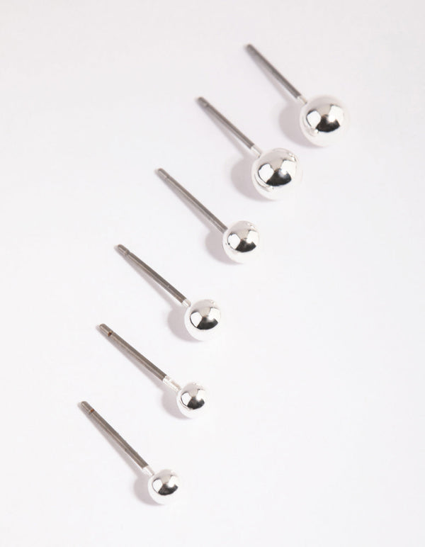 Silver Dainty Stud Earring Pack