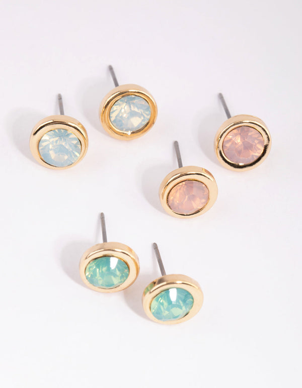 Gold Gem Earring Pack
