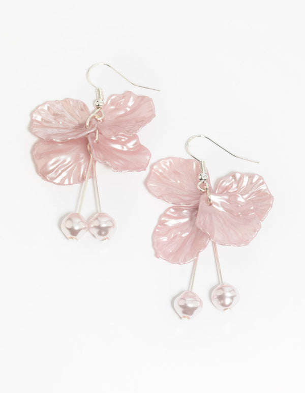 Silver and Purple Cloud Earrings
